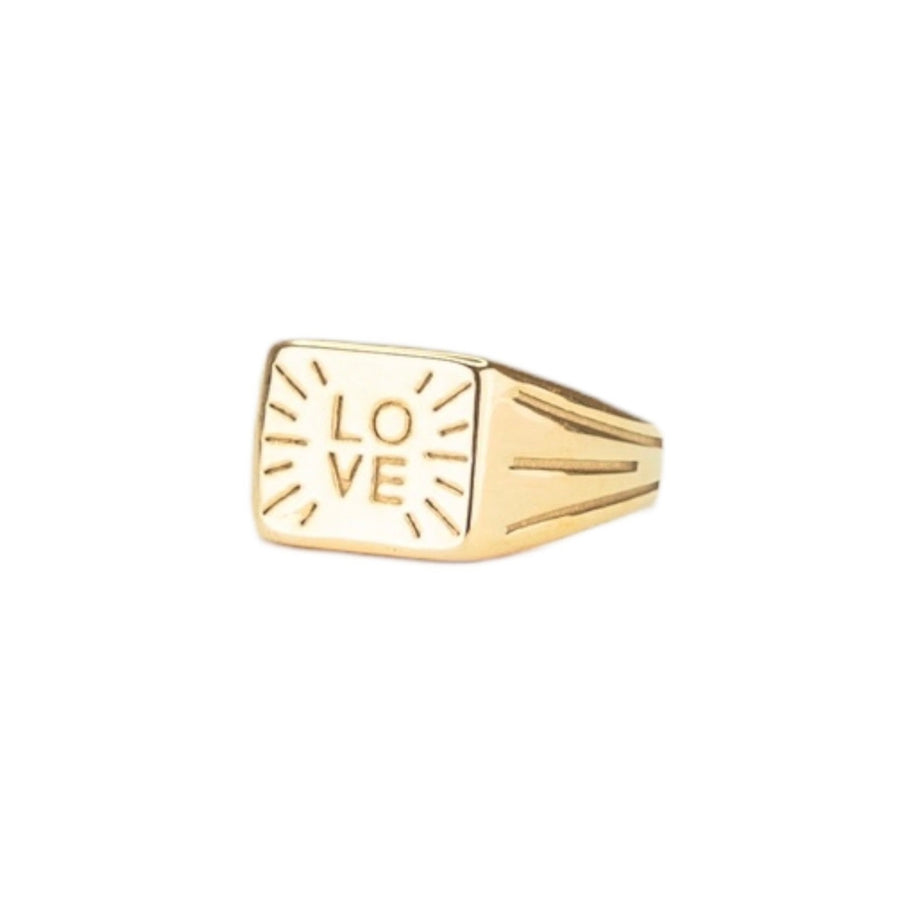 Vierkante Love Ring - Goud