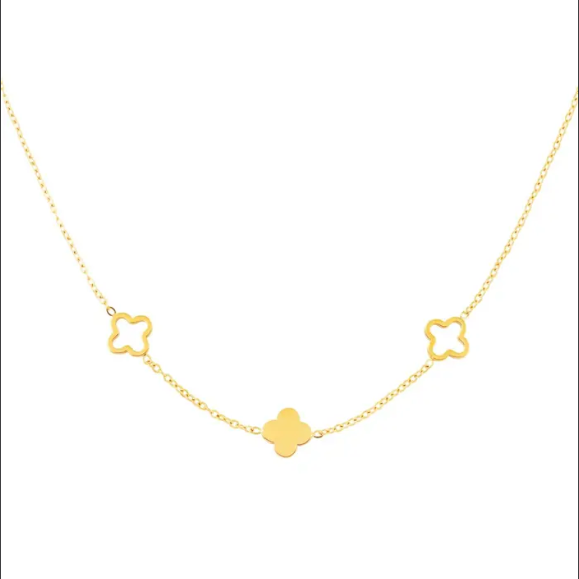 Clovers Necklace - Goud