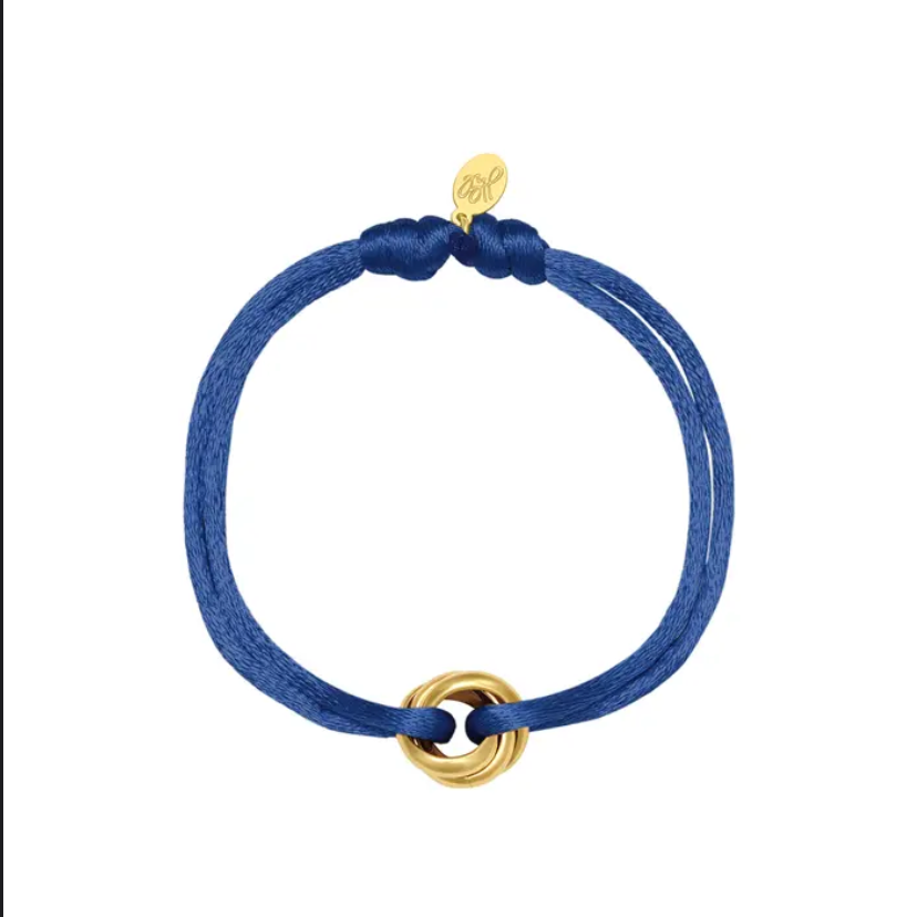 Satin Knot Bracelet - Navy