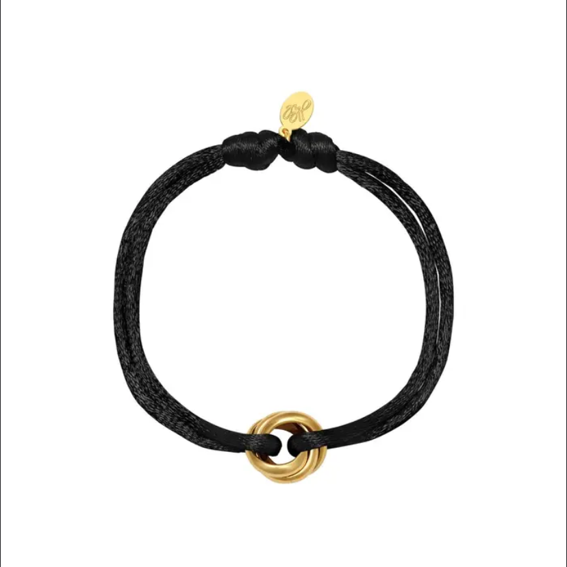 Satin Knot Bracelet - Zwart