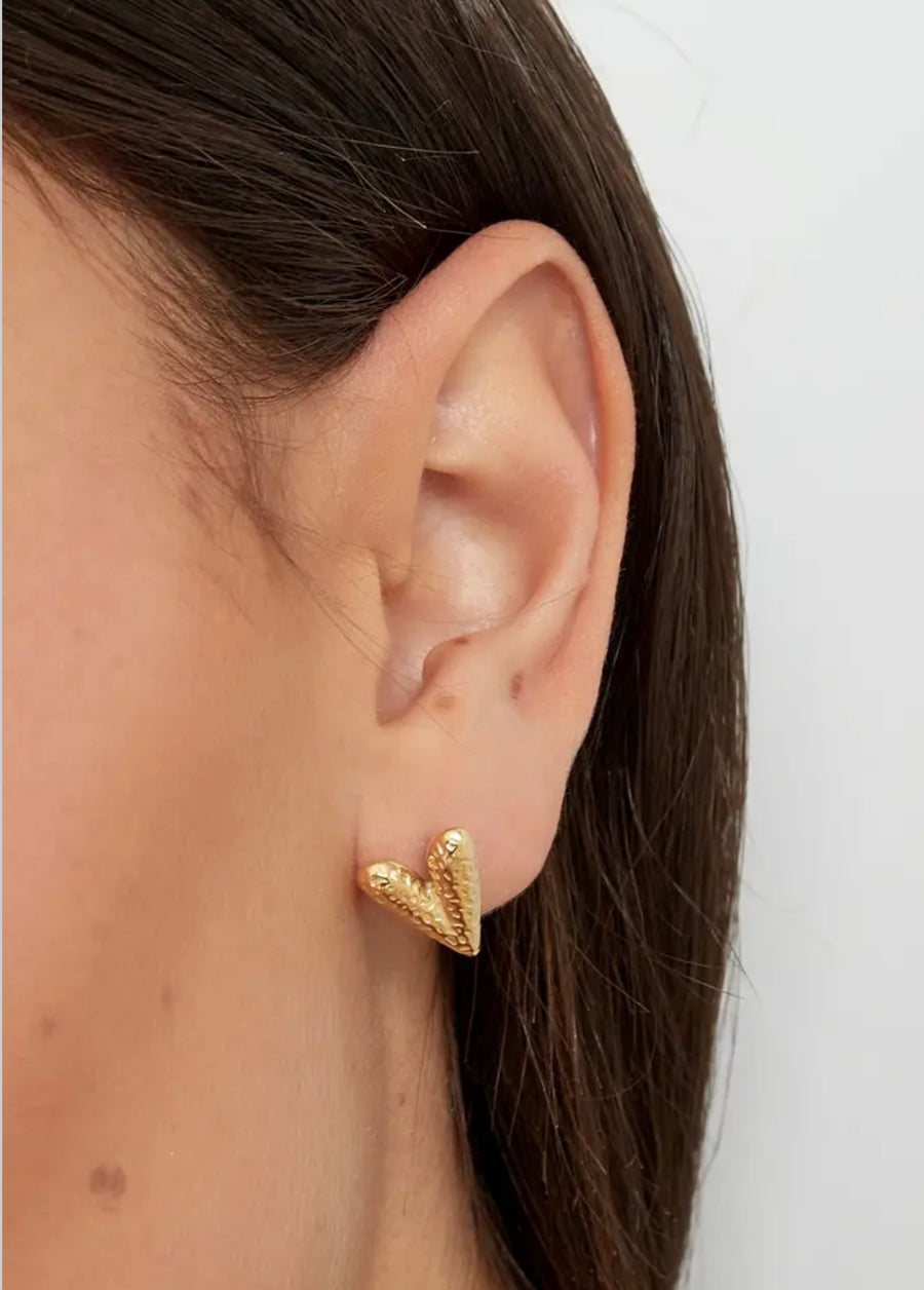 Heart Stud Earring - Goud